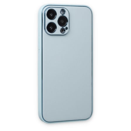 Bez iPhone 14 Pro Kılıf Coco Deri Silikon Kapak - Sky Blue Najmaddin