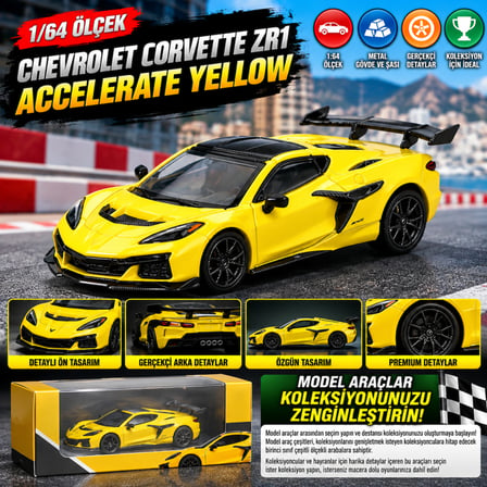 Ticaret 1/64 Chevrolet Corvette ZR1 Accelerate Yellow Najmaddin
