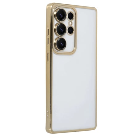 Tedar Samsung Galaxy S25 Ultra Kılıf Razer Lensli Silikon - Gold Najmaddin