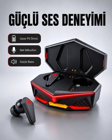 Mey Mey İthalat Led Işıklı Kablosuz Bluetooth 5.0 Kulaklık Yeni Nesil Najmaddin