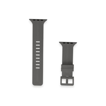 Tedar Apple Watch 38mm Kr408 Çizgili Silikon Kordon - Koyu Gri Najmaddin