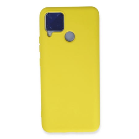 Tedar Realme C15 Kılıf Nano İçi Kadife Silikon - Sarı Najmaddin