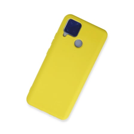 Tedar Realme C15 Kılıf Nano İçi Kadife Silikon - Sarı Najmaddin