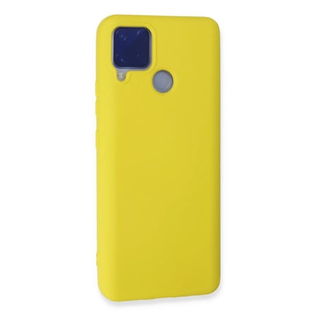 Tedar Realme C15 Kılıf Nano İçi Kadife Silikon - Sarı Najmaddin
