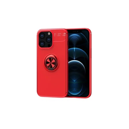 Mark Newface iPhone 13 Pro Max Kılıf Range Yüzüklü Silikon - Kırmızı Najmaddin