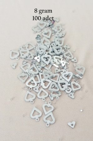 Tedar Oya Abiye Bileklik Kolye Pleksi Metalik Plastik Pul Gümüş Renk 8 gram 100 adet - BNC511 Najmaddin