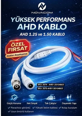 Sh Novacom 3575 Ahd 1.50 Bnc - Dc Soketli Ahd Kamera Bağlantı Kablosu (zh-3y / Ph-2y Soket) Najmaddin