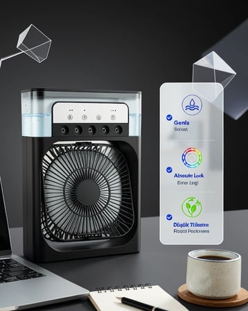 Çe Masaüstü Püskürtmeli Fan 5 Püskürtme Modu 600 Ml Su Haznesi Najmaddin