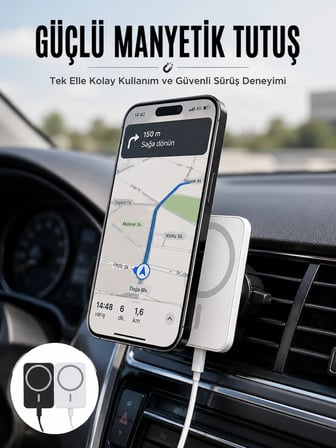 Karg Kablosuz Şarj Aleti Magsafe Araç Içi Manyetik Şarj 15w İos Uyumlu Yeni Nesil Najmaddin