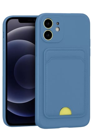 Mey Mey İthalat   iPhone 11 Kılıf Kelvin Kartvizitli Silikon - Mavi Najmaddin