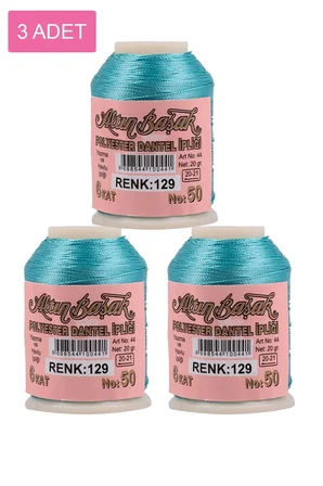 Tedar 3 Adet Altınbaşak Oya ve Dantel İpi 20 gr - Royaleks - No: 129 Najmaddin