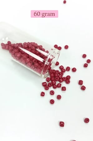 Tedar Dökme Cam Kum Boncuk Büyük Boy (6/0) 4 mm - 60 Gram - Bordo - BNC133 Najmaddin