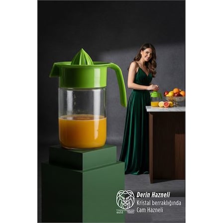 Arab Cam Hazneli Profesyonel Narenciye Sıkacağı – 660 ml 19 cm Derin Kapasite