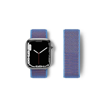 Mark Newface Apple Watch 42mm Hasırlı Cırtcırtlı Kordon - Mor Najmaddin