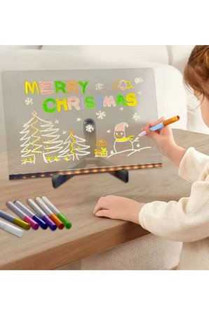 Tedar 12 Inc Led Işıklı Çizim Tahtası Ayarlanabilir Stant Ve Kalemleri İle Najmaddin