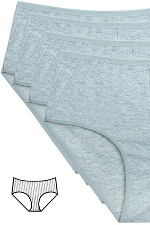 Tedar 4'lü Yeni Seri Renkli Yüksek Bel Fitilli Ribana Bato Külot Yeşil Najmaddin