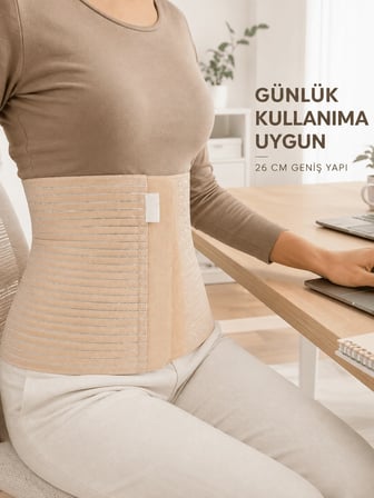 Çe 26 Cm Karın Korsesi 4 Kademeli Ayarlanabilir Abdominal Bel Destek Korsesi Najmaddin