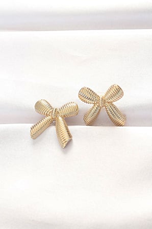 Bez Pirinç Gold Renk Fiyonk Küpe Najmaddin