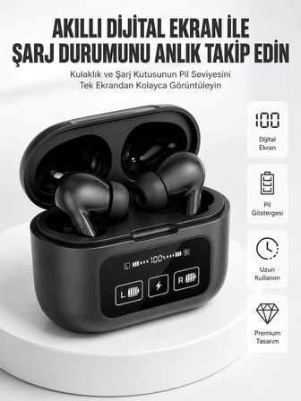 Mey Mey İthalat Kablosuz Bluetooth Kulaklık Pro Yeni Nesil Dokunmatik Kontrol Najmaddin