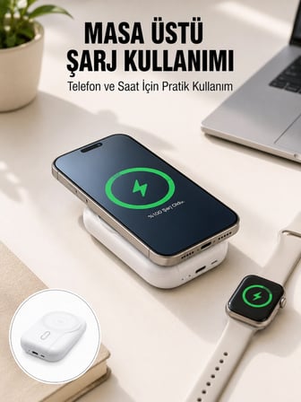 Karg Akıllı Saat Ve Telefon Uyumlu 4’ü 1 Arada Powerbank 10000 Mah Yeni Nesil Najmaddin