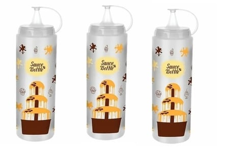 Çe 3 Adet Çikolata Sos Şişesi - Şeffaf  - 700 Ml Najmaddin