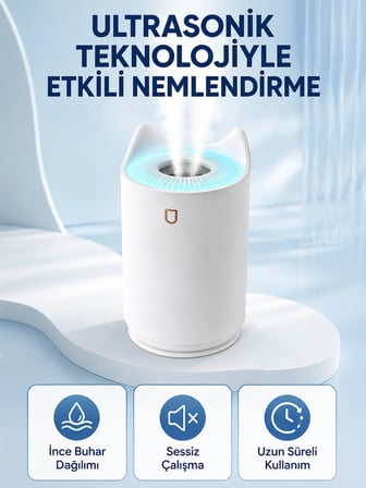 Mey Mey İthalat Hava Nemlendirici Ultrasonik Aroma Difüzör 7 Renk LED Işıklı Gece Lambası Najmaddin