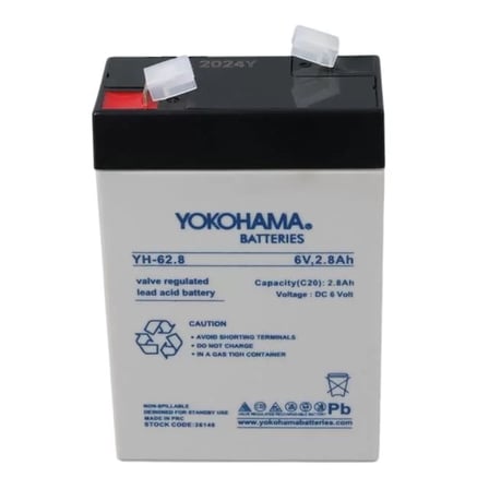 Sh Yokohama Yh-62.8 6 Volt - 2.8 Amper Dik Akü (66x33x97 Mm) Najmaddin