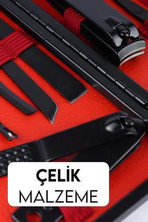 MEPA Najmaddin Deri Çantalı  Parça Manikür Çelik Set Najmaddin
