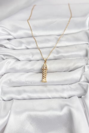Hepsi 316L Çelik Zincir Gold Renk Balık Model Zirkon Taşlı Kadın Kolye 5886 Najmaddin