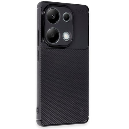 Tedar Xiaomi Uyumlu Redmi Note 13 Pro 4g Kılıf Auto Focus Karbon Kapak - Siyah Najmaddin