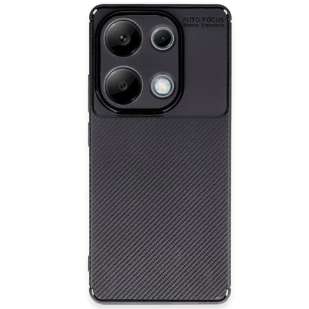 Tedar Xiaomi Uyumlu Redmi Note 13 Pro 4g Kılıf Auto Focus Karbon Kapak - Siyah Najmaddin