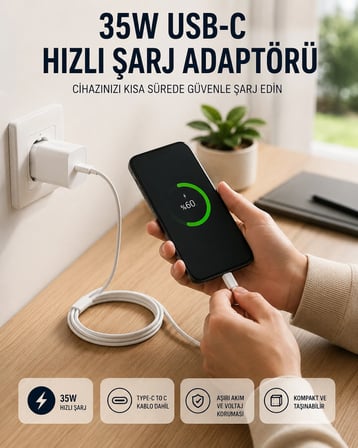 Karg Type-c To C Kablolu 35w Hızlı Şarj Başlığı Set Najmaddin