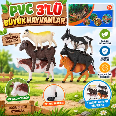 Ticaret HJ688-2 PVC 3LÜ BÜYÜK HAYVANLAR Najmaddin