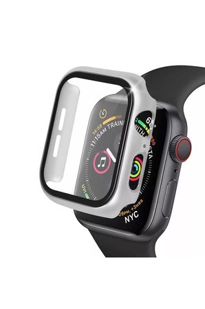 Sh Newface Apple Watch 41mm Camlı Kasa Ekran Koruyucu - Gümüş Najmaddin