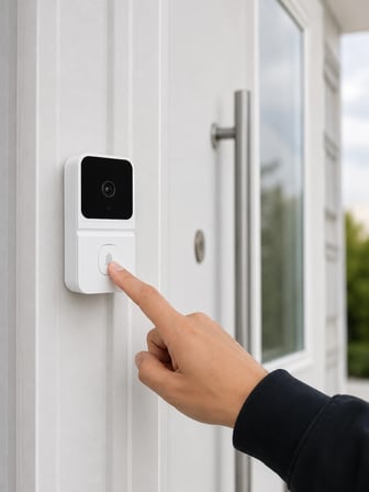 Mey Mey İthalat HD Kameralı Beyaz Görüntülü Kapı Zili Çift Yönlü Sesli Wi-Fi Akıllı Kapı Zili Najmaddin