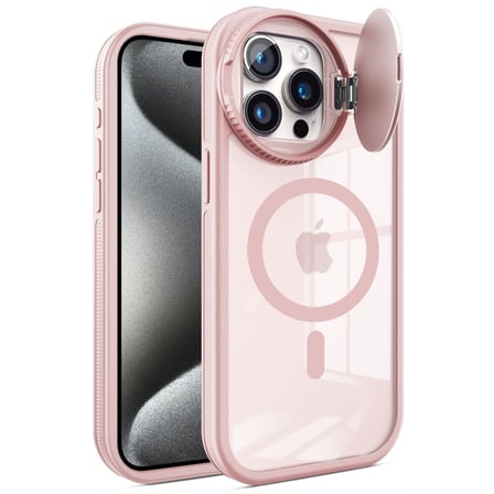Bez iPhone 14 Pro Max Kılıf Teleskop Lens Magsafe Silikon Kapak - Pembe Najmaddin