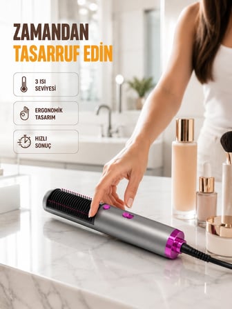 Mey Mey İthalat Saç Düzleştirme ve Hacimlendirme Fonksiyonlu Fırça Najmaddin
