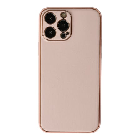 Bez iPhone 13 Pro Kılıf Coco Deri Silikon Kapak - Pudra Najmaddin