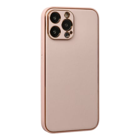 Bez iPhone 13 Pro Kılıf Coco Deri Silikon Kapak - Pudra Najmaddin