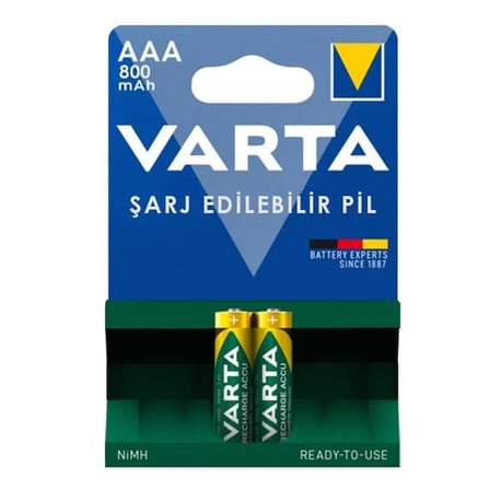 Sh Varta 56703 1.2v 800 Mah Şarjlı Aaa İnce Kalem Pil (2'li Paket) Najmaddin