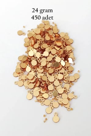Tedar Oya Abiye Bileklik Kolye Pleksi Metalik Plastik Pul Altın Renk 24 gram 450 adet - BNC557 Najmaddin