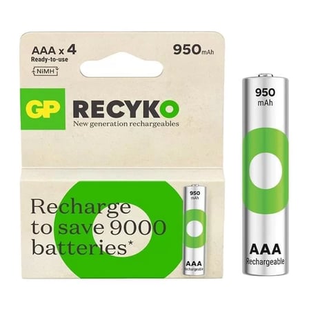 Sh Gp Recyko 950 Mah Aaa 4'lü Şarjlı İnce Kalem  Pil Gp100aaahce-2eb4 (gprhc103e001) Najmaddin