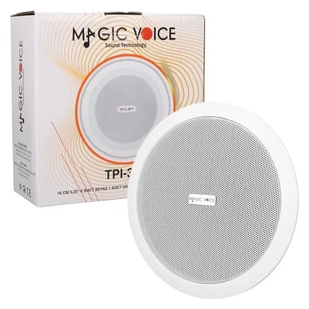 Sh Magicvoice Tpı-351 6" (16 Cm) Hat Trafolu Alçıpan/asma Tavan Tipi Hoparlör (6w Rms - Mp3 Usb Uyumlu) - Beyaz Najmaddin
