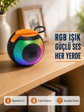 Karg Rgb Işıklı Bluetooth Hoparlör – 360° Stereo Ses Ve 8 Saat Çalma Süresi Najmaddin