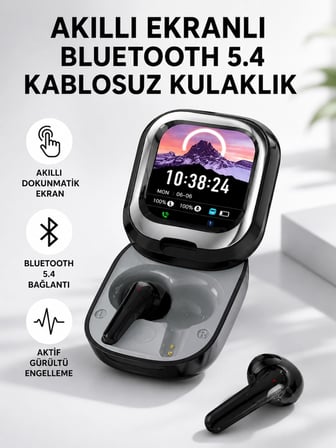 Karg Bluetooth 5.4 Kulaklık – Gürültü Engelleme Ve Akıllı Ekranlı Şarj Kutusu Najmaddin
