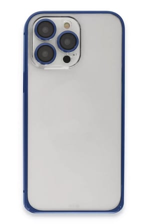 Bez iPhone 15 Pro Max Metal Bumper Mat Kapak - Lacivert Najmaddin
