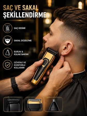 Mey Mey İthalat 3'ü 1 Arada Şarjlı Kişisel Bakım ve Tıraş Makinesi Najmaddin
