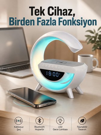 Karg Android Uyumlu Akıllı Bluetooth Hoparlör Kablosuz Şarj Cihazı Standı Najmaddin