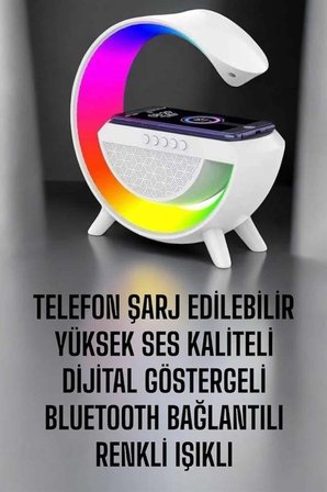 Karg Android Uyumlu Akıllı Bluetooth Hoparlör Kablosuz Şarj Cihazı Standı Najmaddin