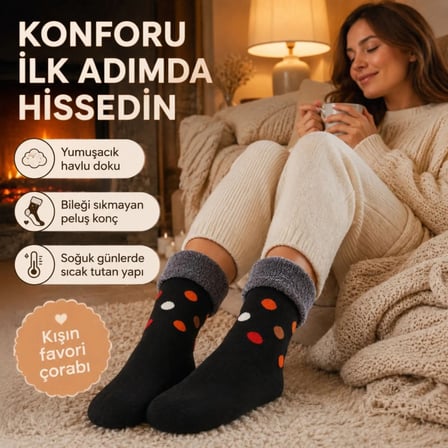 Beru 8’li Kadın Kışlık Havlu Çorap Sıcak Tutan Karışık Desenli Ekonomik Çoklu Çorap Seti Najmaddin